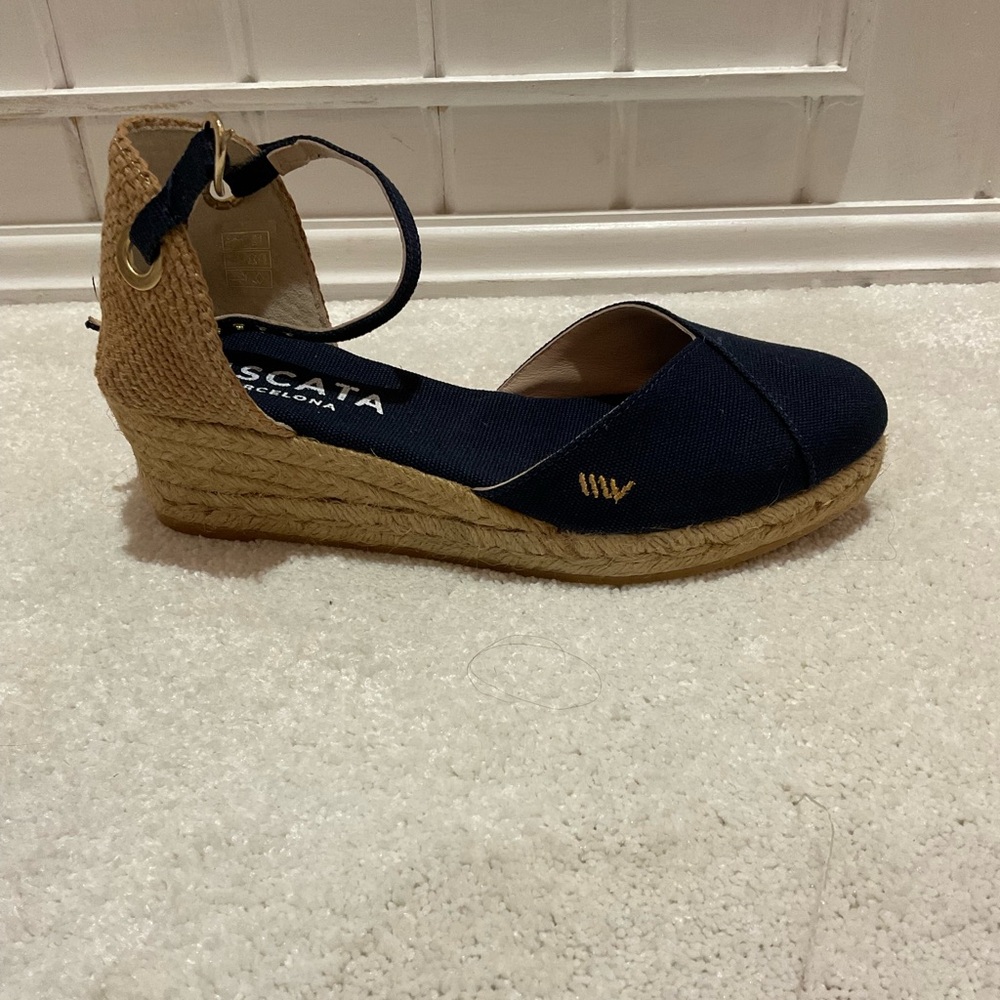 Viscata Formiga Navy Espadrille Wedge Sandals - Picture 5 of 6